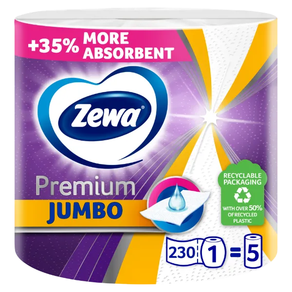 Zewa Premium Jumbo háztartási papírtörlő 3 rétegű 1 tekercs termékhez kapcsolódó kép
