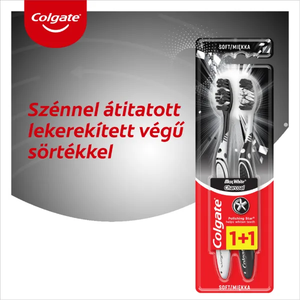 Colgate Max White Charcoal lágy fogkefe 2 db termékhez kapcsolódó kép