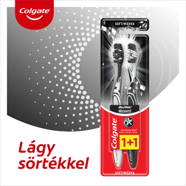 Colgate Max White Charcoal lágy fogkefe 2 db termékhez kapcsolódó kép