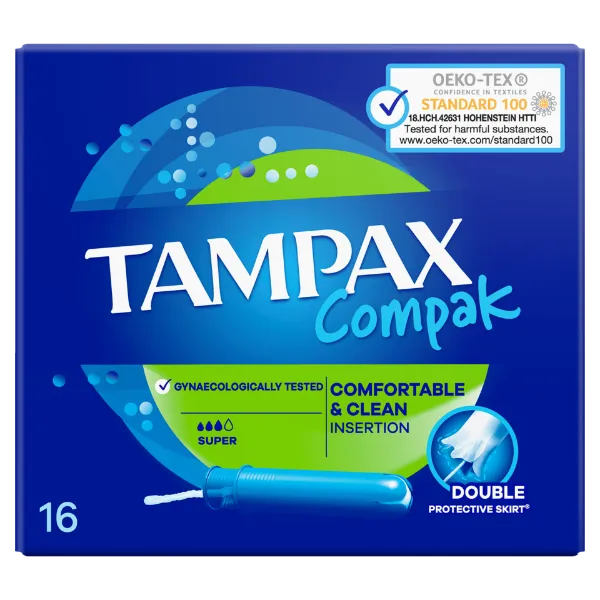 Tampax Compak Super Applikátoros Tampon, 16 db termékhez kapcsolódó kép