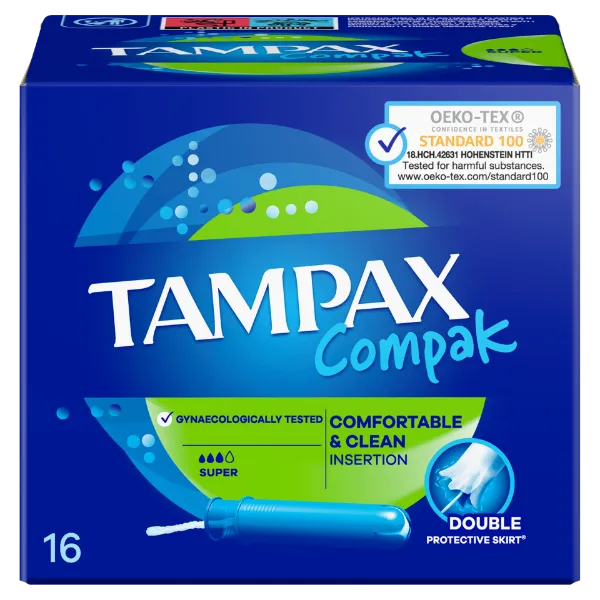Tampax Compak Super Applikátoros Tampon, 16 db termékhez kapcsolódó kép