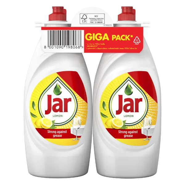 Jar Lemon Folyékony Mosogatószer Zsíroldó Áztatás Nélkül Eltávolítja A Zsíros Szennyeződéseket 2x900 termékhez kapcsolódó kép