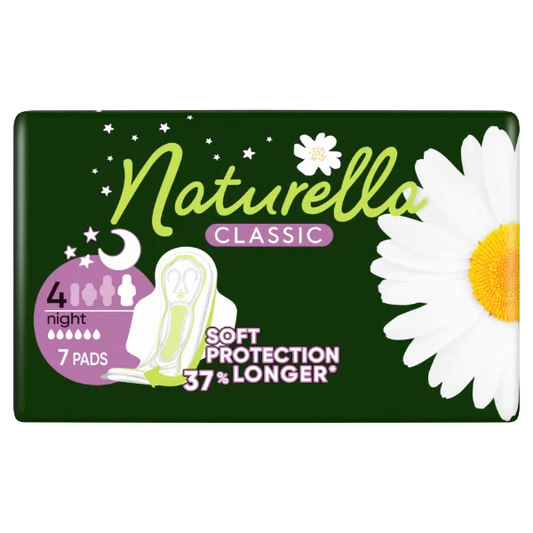Naturella Classic Night Camomile Egészségügyi Betét szárnyas betét x7 termékhez kapcsolódó kép