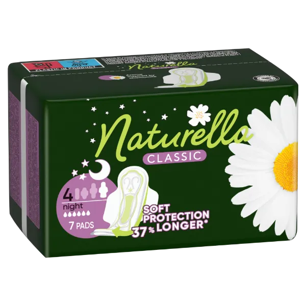 Naturella Classic Night Camomile Egészségügyi Betét szárnyas betét x7 termékhez kapcsolódó kép