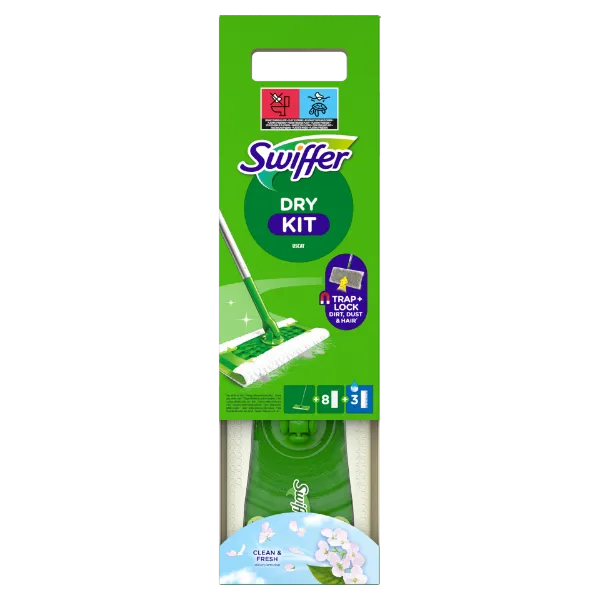 Swiffer Sweeper Kezdőkészet: 1 db Felmosó, 8 db Száraz És 3 db Nedves Felmosókendő Utántöltő termékhez kapcsolódó kép