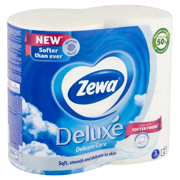 Zewa Deluxe Delicate Care 3 rétegű toalettpapír 4 tekercs termékhez kapcsolódó kép
