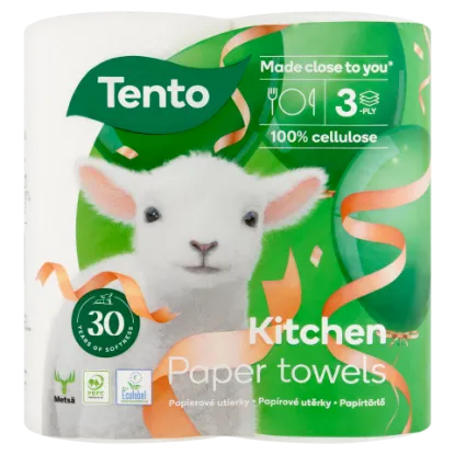 Tento Kitchen papírtörlő 3 rétegű 2 tekercs termékhez kapcsolódó kép