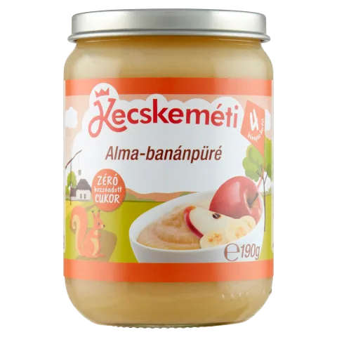 Kecskeméti alma-banánpüré bébidesszert 4 hónapos kortól 190 g termékhez kapcsolódó kép