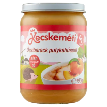 Kecskeméti őszibarack pulykahússal bébiétel 5 hónapos kortól 190 g termékhez kapcsolódó kép