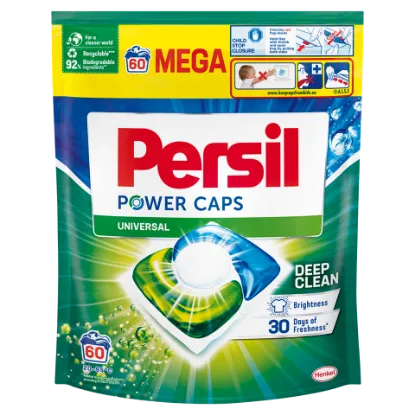 Persil Power Caps mosószer koncentrátum gépi mosáshoz fehér és világos ruhadarabokhoz 60 mosás 840 g termékhez kapcsolódó kép