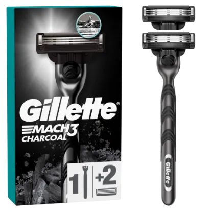 Gillette Mach3 Charcoal Borotva Férfiaknak, 1 Gillette Borotva,, 2 db Borotvabetét termékhez kapcsolódó kép