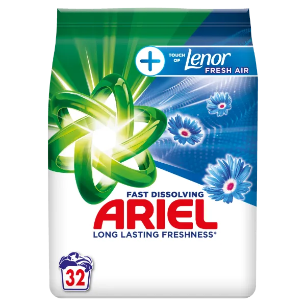 Ariel 1.76kg Mosópor 32 Mosáshoz + Touch Of Lenor Fresh Air termékhez kapcsolódó kép