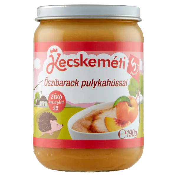 Kecskeméti őszibarack pulykahússal bébiétel 5 hónapos kortól 190 g termékhez kapcsolódó kép