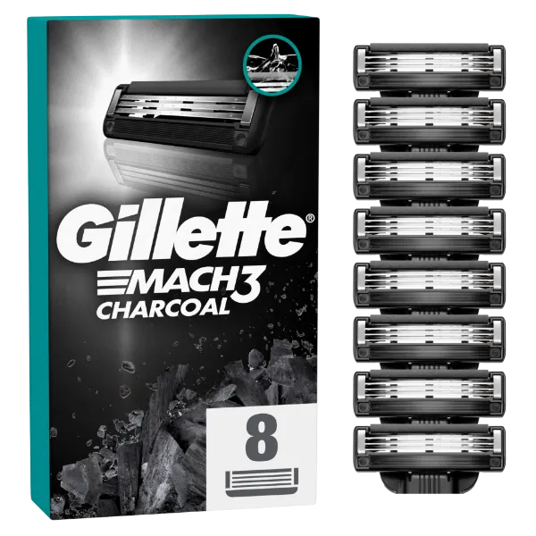 Gillette Mach3 Charcoal Borotvabetétek Férfiaknak, , 8 db Borotvabetét termékhez kapcsolódó kép