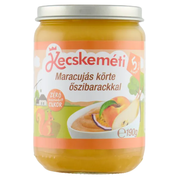 Kecskeméti maracujás körte őszibarackkal bébidesszert 5 hónapos kortól 190 g termékhez kapcsolódó kép