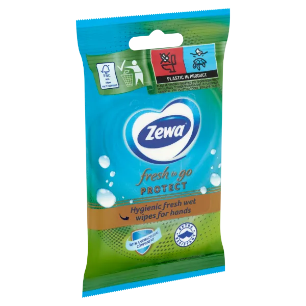 Zewa Fresh To Go Protect higiénikus nedves kéztisztító kendő 10 db termékhez kapcsolódó kép