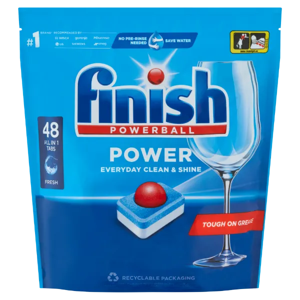 Finish Powerball Power All in 1 Regular mosogatógép tabletta 48 db 768 g termékhez kapcsolódó kép