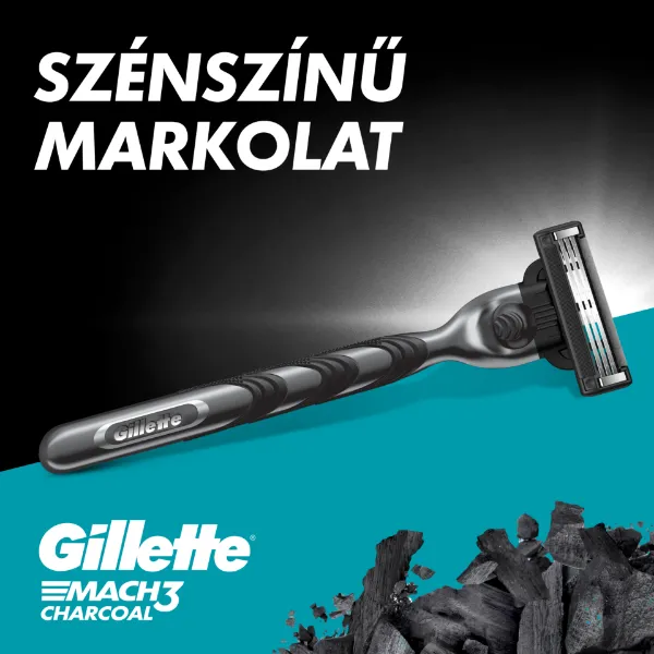 Gillette Mach3 Charcoal Borotva Férfiaknak, 1 Gillette Borotva,, 2 db Borotvabetét termékhez kapcsolódó kép