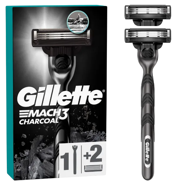 Gillette Mach3 Charcoal Borotva Férfiaknak, 1 Gillette Borotva,, 2 db Borotvabetét termékhez kapcsolódó kép