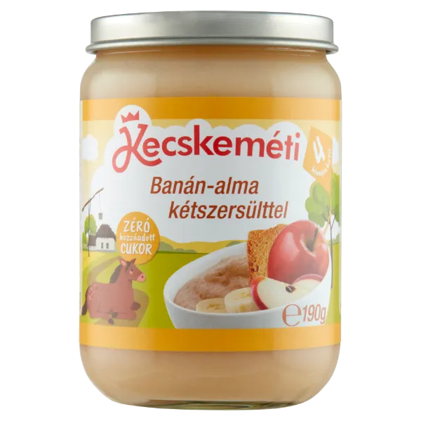 Kecskeméti banán-alma kétszersülttel bébidesszert 4 hónapos kortól 190 g termékhez kapcsolódó kép