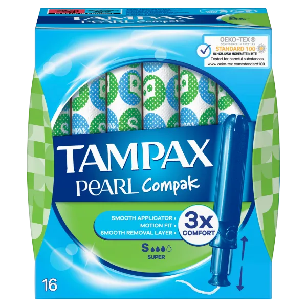 Tampax Compak Pearl Super Applikátoros Tampon, 16 db termékhez kapcsolódó kép