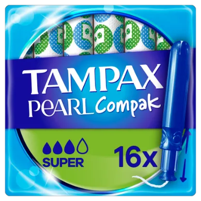 Tampax Compak Pearl Super Applikátoros Tampon, 16 db termékhez kapcsolódó kép