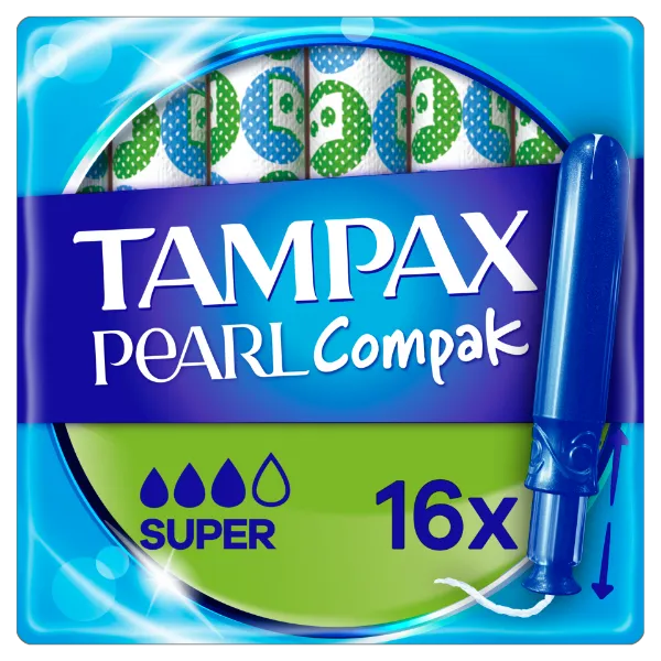 Tampax Compak Pearl Super Applikátoros Tampon, 16 db termékhez kapcsolódó kép
