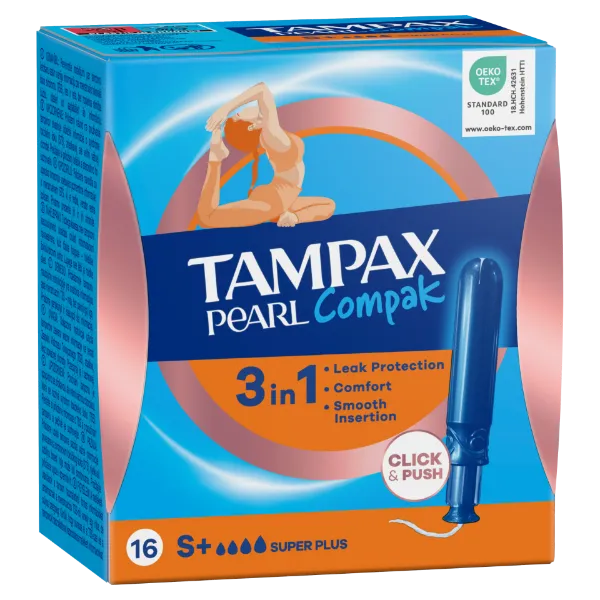 Tampax Pearl Compak Super Plus Applikátoros Tampon, 16 db termékhez kapcsolódó kép