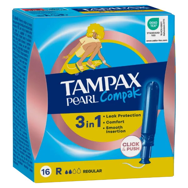 Tampax Pearl Compak Regular Applikátoros Tampon, 16 db termékhez kapcsolódó kép