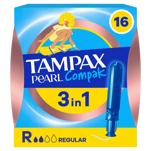 Tampax Pearl Compak Regular Applikátoros Tampon, 16 db termékhez kapcsolódó kép
