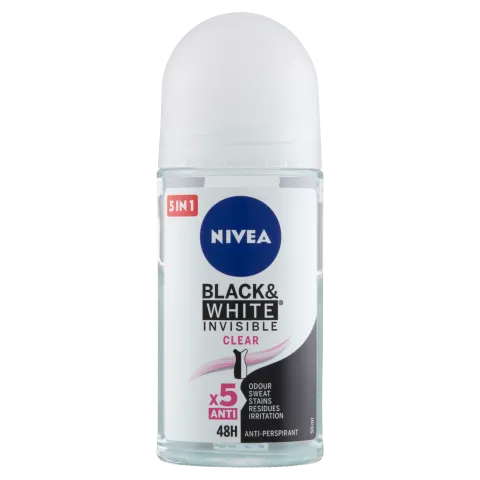 NIVEA Black & White Invisible Clear golyós dezodor 50 ml termékhez kapcsolódó kép