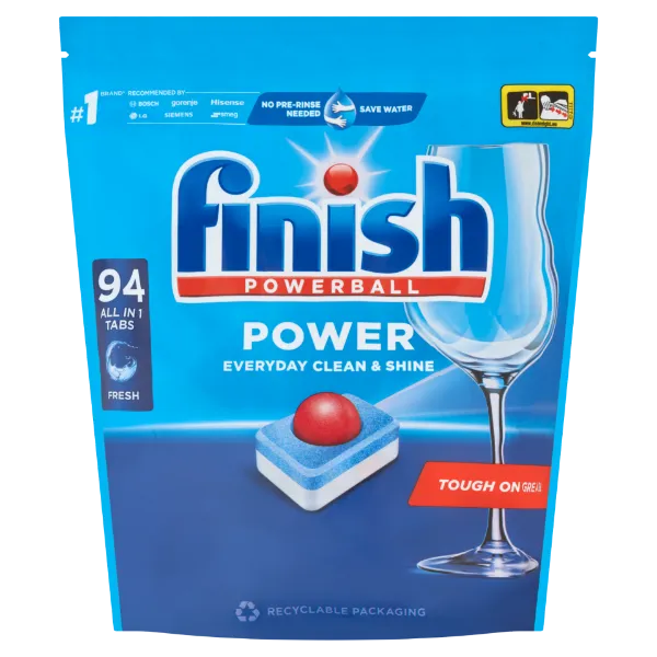 Finish Powerball Power All in 1 Regular mosogatógép tabletta 94 db 1504 g termékhez kapcsolódó kép