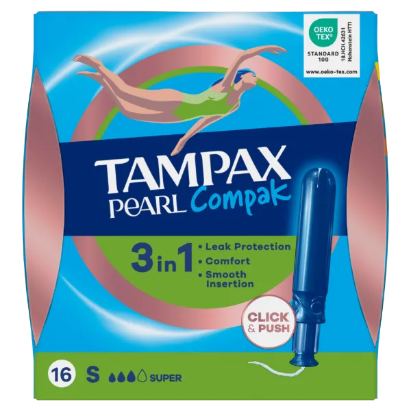 Tampax Compak Pearl Super Applikátoros Tampon, 16 db termékhez kapcsolódó kép