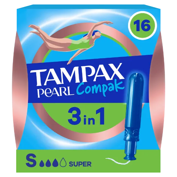 Tampax Compak Pearl Super Applikátoros Tampon, 16 db termékhez kapcsolódó kép
