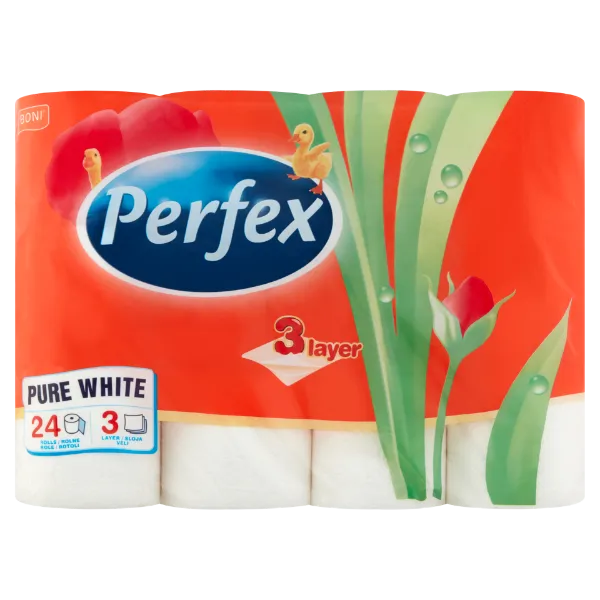 Perfex Pure White toalettpapír 3 rétegű 24 tekercs termékhez kapcsolódó kép