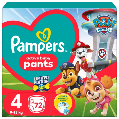 Pampers Pants Paw Patrol Kiadás, Méret: 4, 72 db Pelenka, 9kg - 15kg termékhez kapcsolódó kép