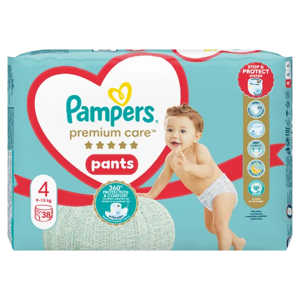Pampers Premium Care Bugyipelenka, Méret: 4, 38 db Bugyipelenka, 9kg-15kg termékhez kapcsolódó kép
