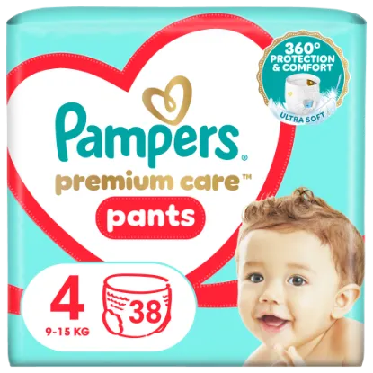 Pampers Premium Care Bugyipelenka, Méret: 4, 38 db Bugyipelenka, 9kg-15kg termékhez kapcsolódó kép