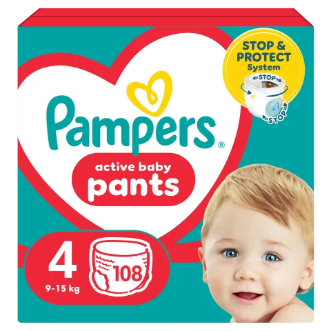 Pampers  Bugyipelenka, Méret: 4, 108 db Pelenka, 9kg - 15kg termékhez kapcsolódó kép