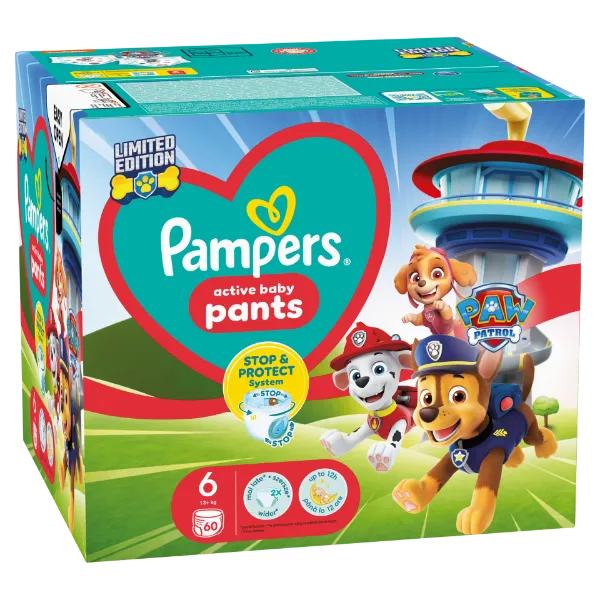 Pampers Pants Paw Patrol Kiadás, Méret: 6, 60 db Pelenka, 14kg - 19kg termékhez kapcsolódó kép