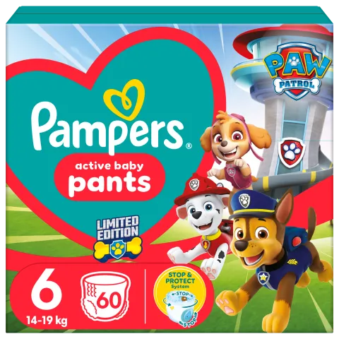 Pampers Pants Paw Patrol Kiadás, Méret: 6, 60 db Pelenka, 14kg - 19kg termékhez kapcsolódó kép