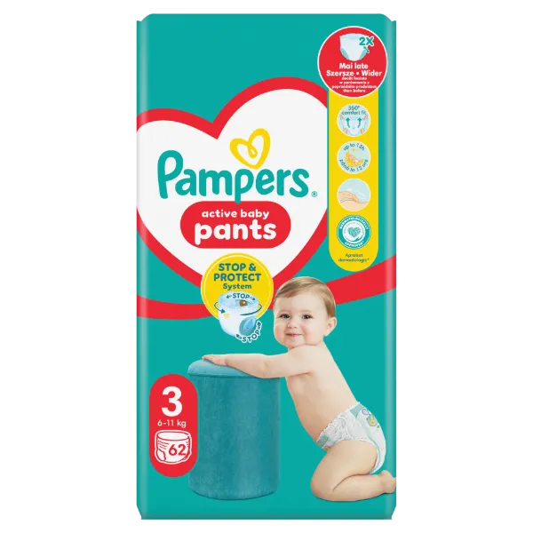 Pampers Pants Bugyipelenka, Méret: 3, 62 db pelenka, 6kg-11kg termékhez kapcsolódó kép