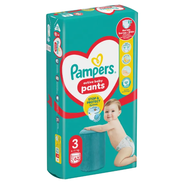 Pampers Pants Bugyipelenka, Méret: 3, 62 db pelenka, 6kg-11kg termékhez kapcsolódó kép