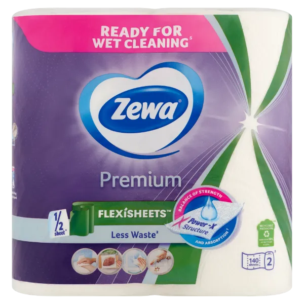 Zewa Premium háztartási papírtörlő 2 rétegű 2 tekercs termékhez kapcsolódó kép