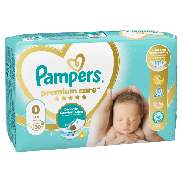 Pampers Premium Care Pelenka, 0 Méret, 30 db, <3kg termékhez kapcsolódó kép