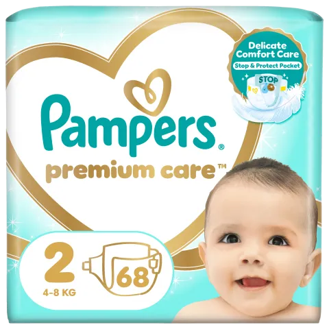 Pampers Premium Care Pelenka, 2 Méret, 68 db, 4kg-8kg termékhez kapcsolódó kép