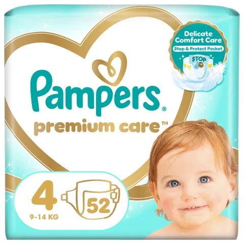Pampers Premium Care Pelenka, 4 Méret, 52 db, 9kg-14kg termékhez kapcsolódó kép