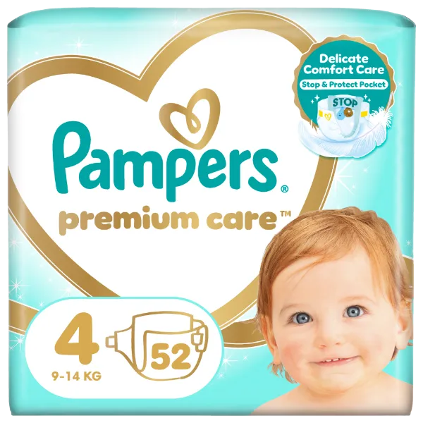 Pampers Premium Care Pelenka, 4 Méret, 52 db, 9kg-14kg termékhez kapcsolódó kép