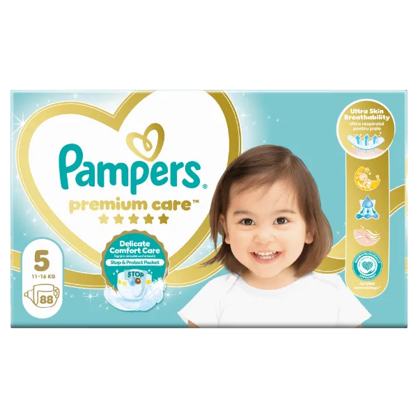 Pampers Premium Care Pelenka, 5 Méret, 88 db, 11kg-16kg termékhez kapcsolódó kép