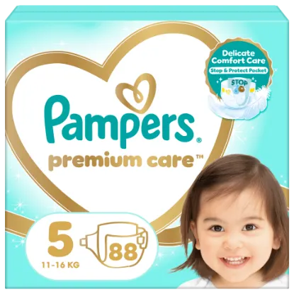 Pampers Premium Care Pelenka, 5 Méret, 88 db, 11kg-16kg termékhez kapcsolódó kép